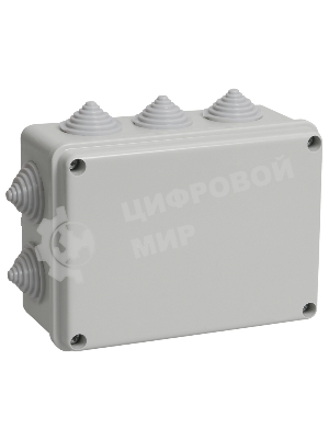 Коробка КМ41241 распаячная IEK UKO10-150-110-070-K41-44 для о/п 150х110х70 мм IP44 (RAL7035, 10 гермовводов)
