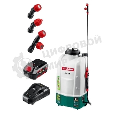 Опрыскиватель ЗУБР 15 л бак, 1 АКБ (4Ач), 5 кг  аккумуляторный, Li-Ion 18В