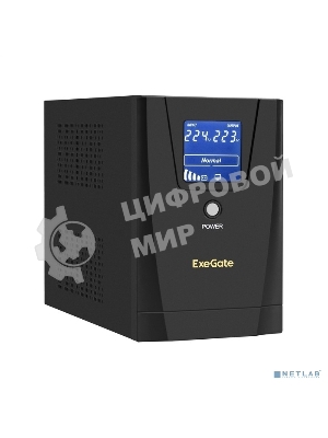 Источник бесперебойного питания ExeGate SpecialPro Smart LLB-1200.LCD.AVR.2SH.3C13.USB 1200VA/750W, LCD, AVR, 2*Schuko+3*C13, USB, съемн.кабель, металлический корпус, черный