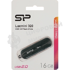 Флешка USB 16Gb Silicon Power LuxMini 320, USB 2.0, Зеленый
