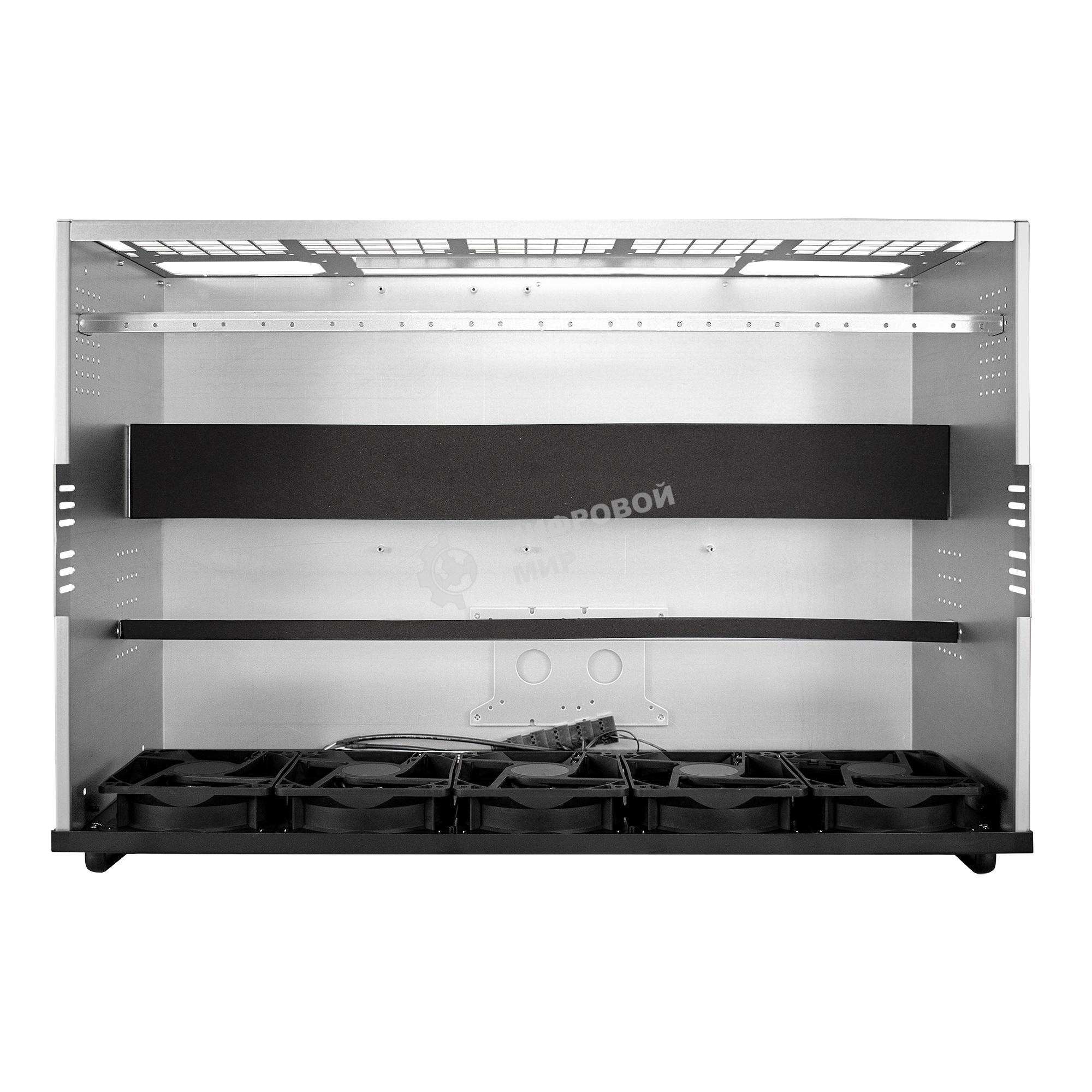 Корпус для майнинга ExeGate EX270772RUS Pro 13-430 (без БП, 2хUSB, 5хfan 120мм, места под: 13 видеокарт, 2 БП)