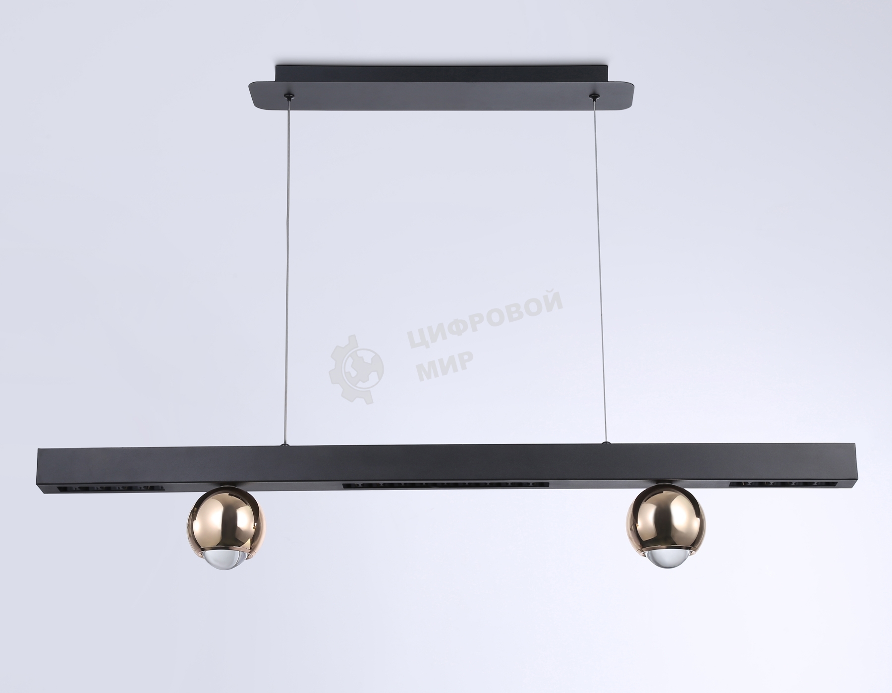 Подвесной светодиодный светильник Ambrella light FL5956 BK/GD черный/золото 4200K 18W 1000*70*1200 (Без ПДУ)