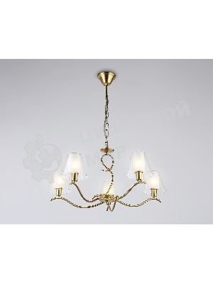Люстра Ambrella light LH57091/5 BS/FR латунь/белый матовый E14/5 max 40W D690*790