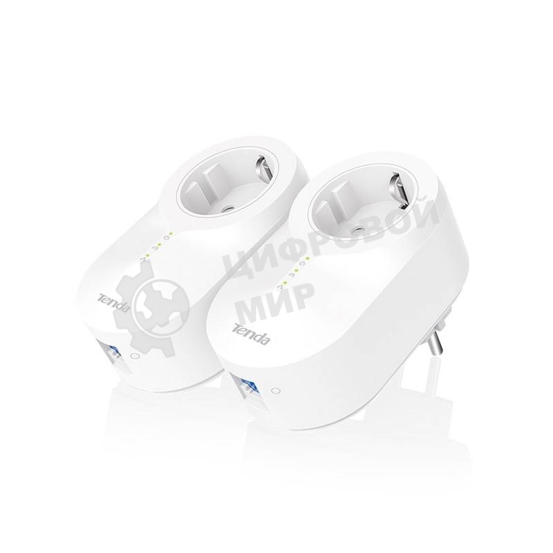 Сетевой адаптер Tenda PH6 набор 2хPowerLine адаптеров AV1000 с проходной Евро розеткой