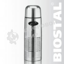 Термос BIOSTAL NB-750B 0.75 л, узкое горло, нерж.,с крышкой-чашкой ,чехол, пробка с кнопкой.